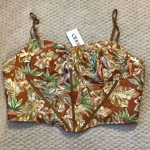 Cider Rusty Floral Print Top